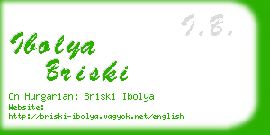 ibolya briski business card